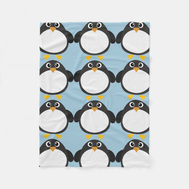 Couverture Polaire Pingouin potelé personnalisé (Devant)