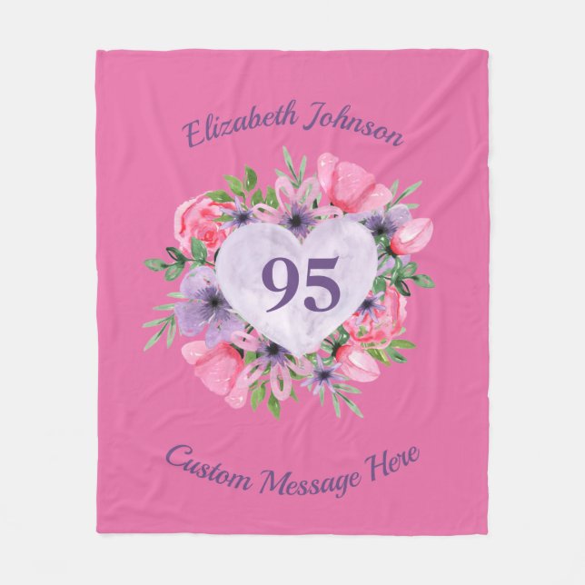Couverture Polaire Pink 95e Anniversaire Blanket pour femmes (Devant)
