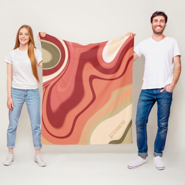 Couverture Polaire Pink and Green Pastel Abstrait Personnalité Inspir (En situation)