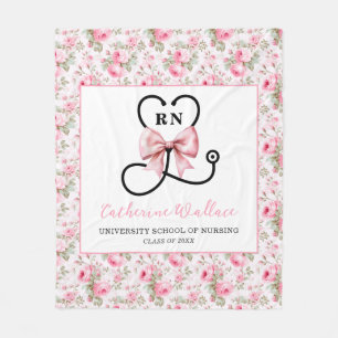 Couverture Polaire Pink Bow Infirmière inscrite