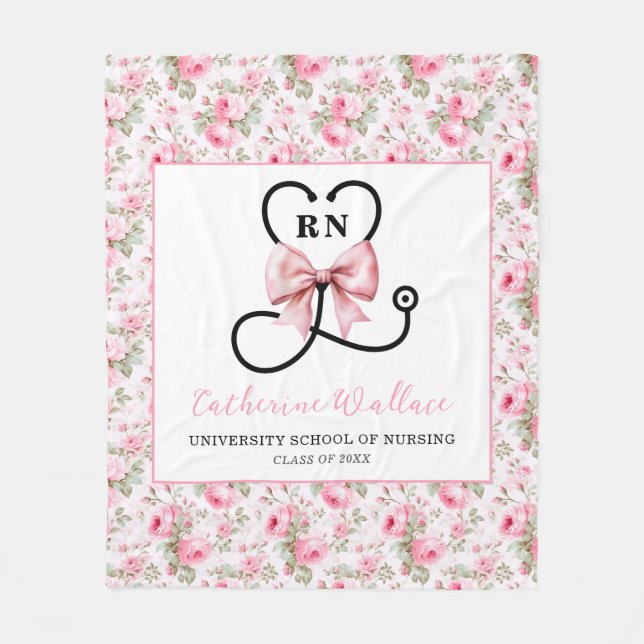 Couverture Polaire Pink Bow Infirmière inscrite (Devant)