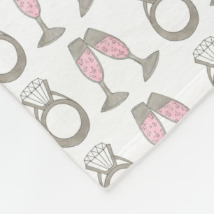 Couverture Polaire Pink Champagne Toast Diamond Ring Mariage Bride