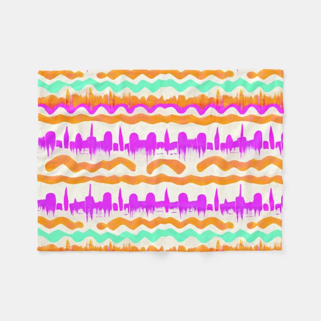 Couverture Polaire Pink City Urban Mural Graffiti Street Art Motif (Devant (Horizontal))