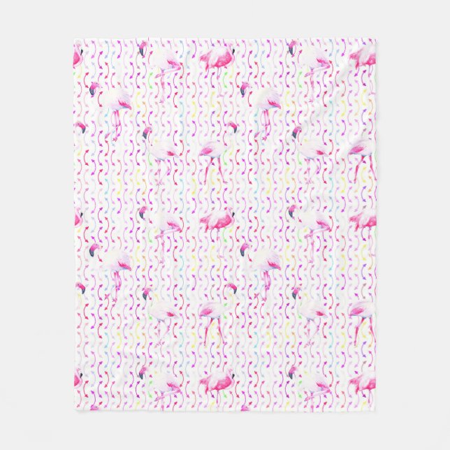 Couverture Polaire Pink Flamingo Pattern Blanket (Devant)