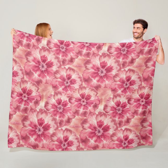 Couverture Polaire Pink Floral Coquette (En situation)