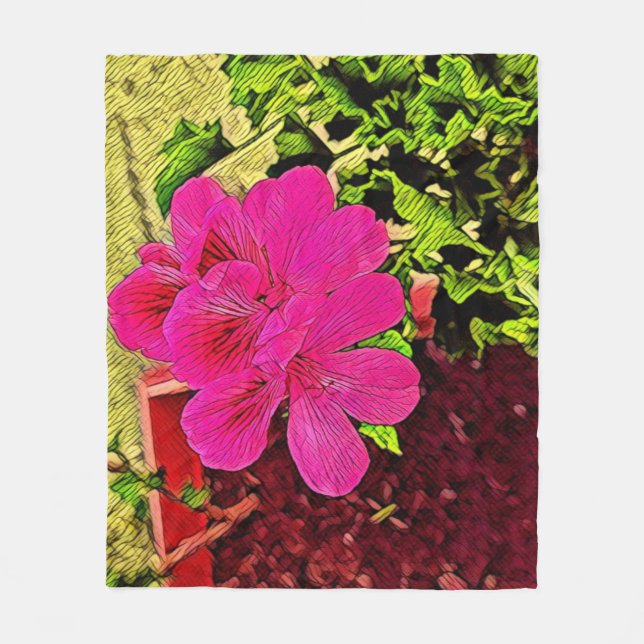 Couverture Polaire Pink flower blooming in the garden (Devant)