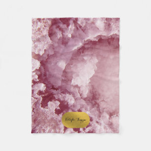 Couverture Polaire Pink Gold Foil Sea Crystals Signature Script