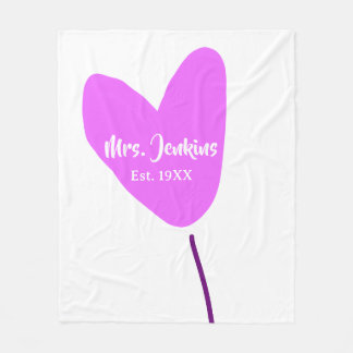 Couverture Polaire Pink heart balloon Mrs add name est. Add year love