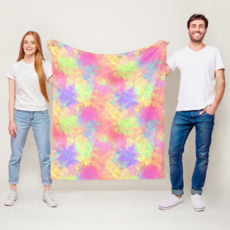 Couverture Polaire Pink Lime Green Purple Blue Polygon Art Motif