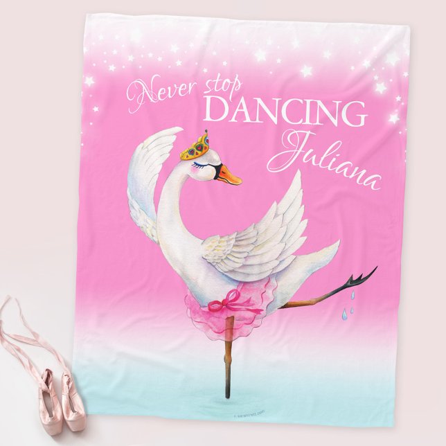 Couverture Polaire Pink n'arrête jamais de danser ballerina swan nom  (Créateur téléchargé)