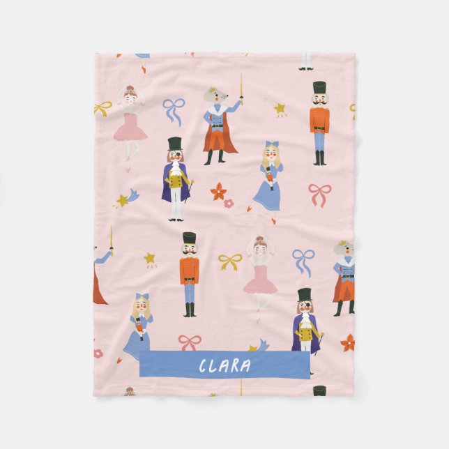 Couverture Polaire Pink Nutcracker Motif Holiday (Devant)