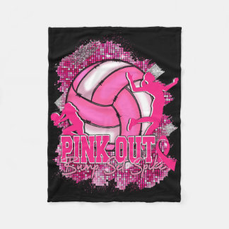 Couverture Polaire Pink Out Volleybyll Pink Ribbon Cancer du sein Awa