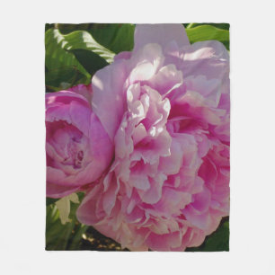 Couverture Polaire Pink Peony photo cottage ferme jardin fleuri