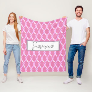 Couverture Polaire Pink Ribbon Cancer du sein Survivant Blanket en po