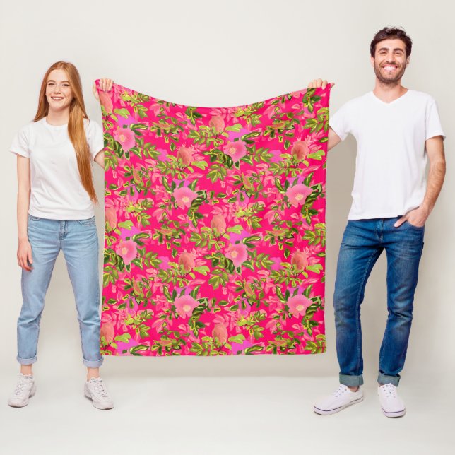 Couverture Polaire Pink rose hanche, rose rose sauvage hanche (En situation)