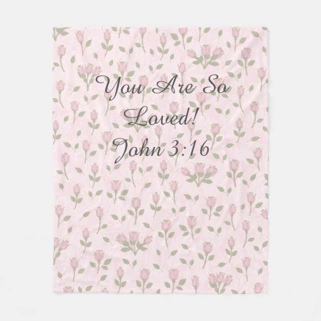 Couverture Polaire Pink Rosebud "You Are So Loved" Blanket (Devant)