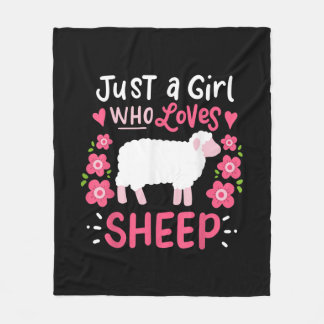 Couverture Polaire Pink Sheep | Just A Girl Who Loves Sheep Venin