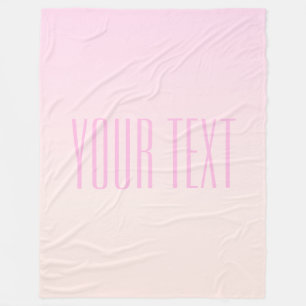 Couverture Polaire Pink to Peach Sunset Ombre avec texte personnalisa