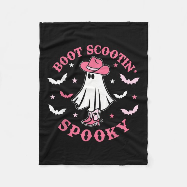 Couverture Polaire Pink Western Halloween Cowboy Ghost Boot Scootin S (Devant)