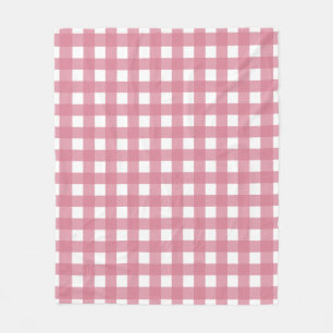 Couverture Polaire Pink White En vichy Vérifier Plat