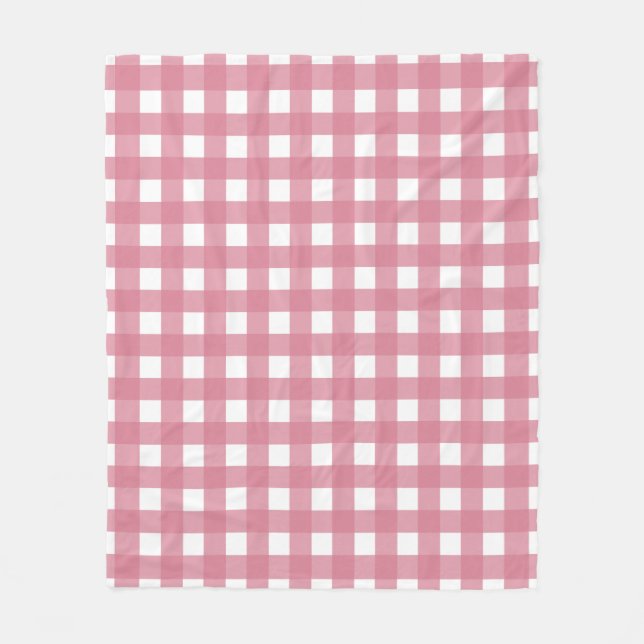 Couverture Polaire Pink White En vichy Vérifier Plat (Devant)