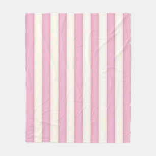 Couverture Polaire Pink & White Victorian Stripes Style chalet Fleec