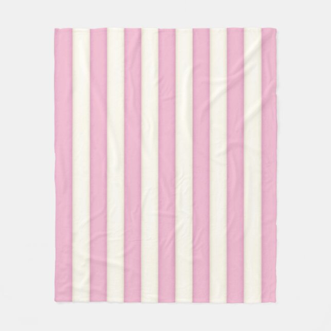 Couverture Polaire Pink & White Victorian Stripes Style chalet Fleec (Devant)