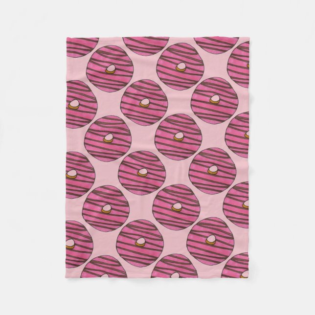 Couverture Polaire Pink Zebra Strip Donut Doughnut Petit déjeuner (Devant)