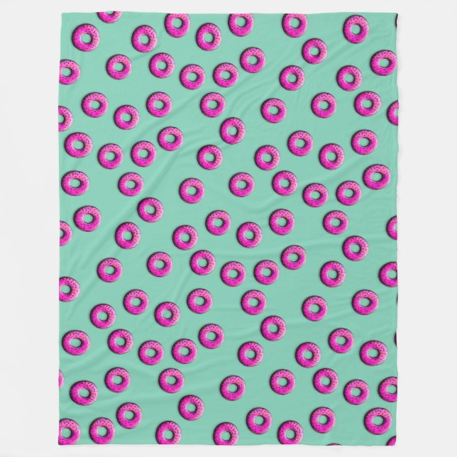 Couverture Polaire Pinky Donuts motif sans faille + vos idées (Devant)