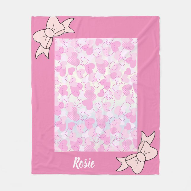 Couverture Polaire Pinky Hearts Fleece Blanket (Devant)