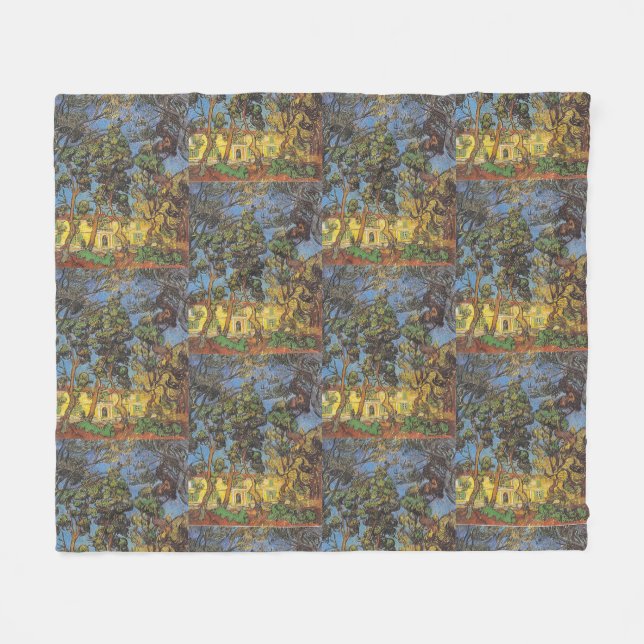 Couverture Polaire Pins de Van Gogh - Art de jardin classique (Devant (Horizontal))