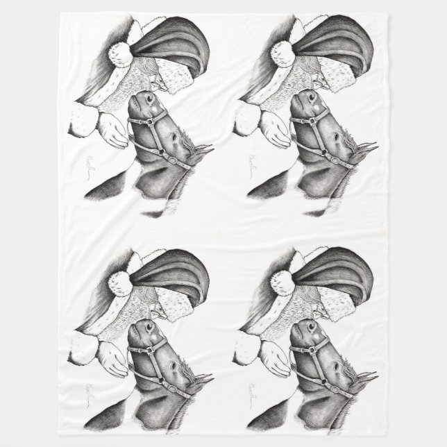 Couverture Polaire Pinto Horse et Santa Claus (Devant)