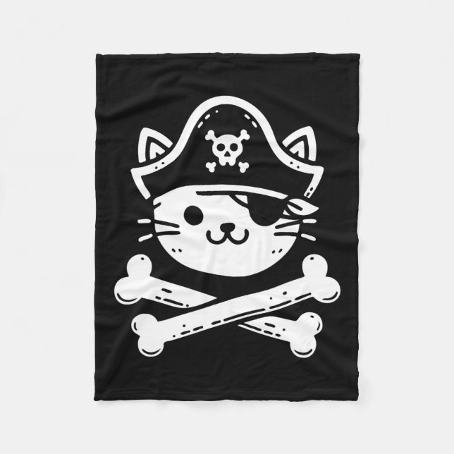 Couverture Polaire Pirate Chat Crossbones Amoureux de les chats Chats (Devant)