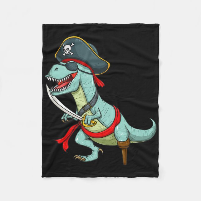 Couverture Polaire Pirate Dinosaure T Rex Fun Tyrannosaurus Halloween (Devant)