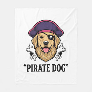 Couverture Polaire Pirate Dog Modèle de T-Shirt Gravure Vintage_1