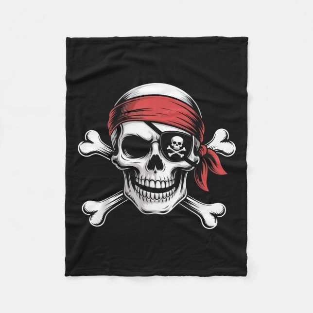 Couverture Polaire Pirate Lazy Skull Bandana Halloween Costume Hommes (Devant)