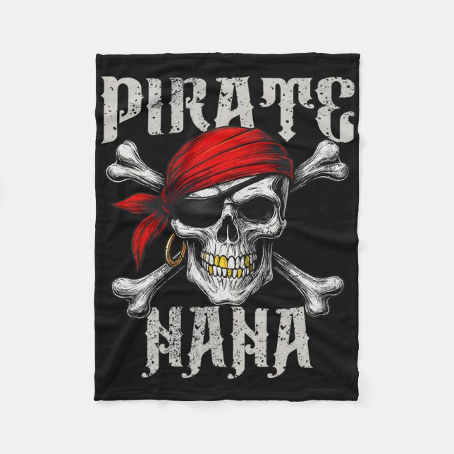 Couverture Polaire Pirate Nana Jolly roger Drapeau Et Crossbones Crân (Devant)