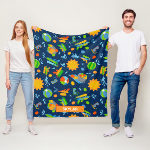 Couverture Polaire Pistolets à eau ballons d'eau été motif enfants