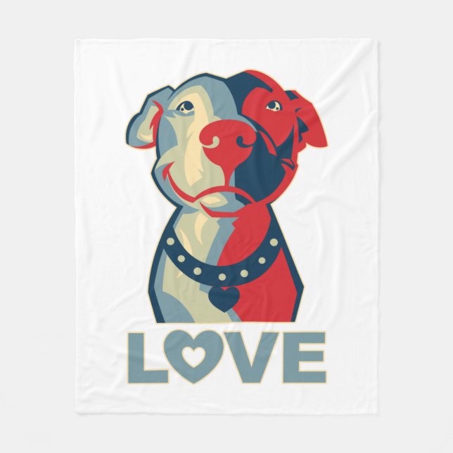 Couverture Polaire Pitbull - AMOUR (Devant)