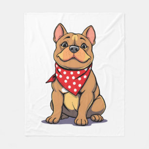 Couverture Polaire Pitbull Bouledogue mignon avec bandana amateur de