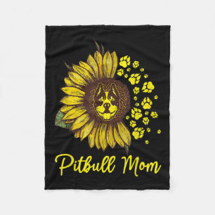 Couverture Polaire Pitbull Chien Tatouage J'Aime Maman Tatouage Lover