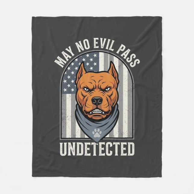 Couverture Polaire Pitbull Patriotique Chien de Garde (Devant)