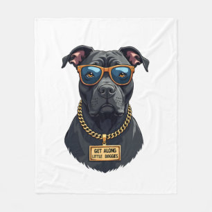 Couverture Polaire Pitbull Vintage Cool en Lunettes de Soleil avec Ch