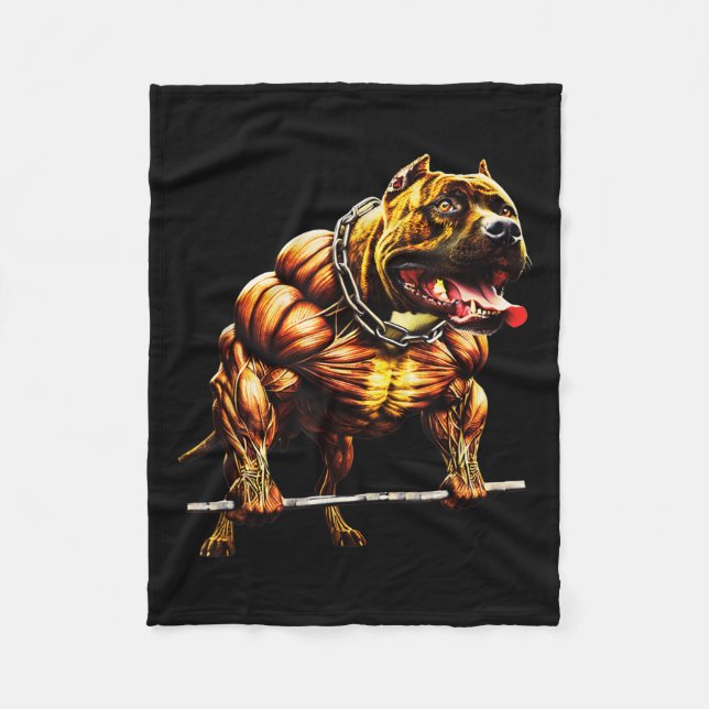Couverture Polaire Pitbulle musculaire Levant Bête Gym Animal Str (Devant)