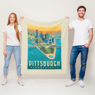 Couverture Polaire Pittsburgh, PA   Vue oeil d'oiseau
