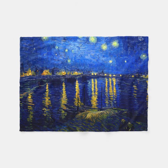 Couverture Polaire Pix-Dezines van gogh/nuit étoilée sur Rhône (Devant (Horizontal))