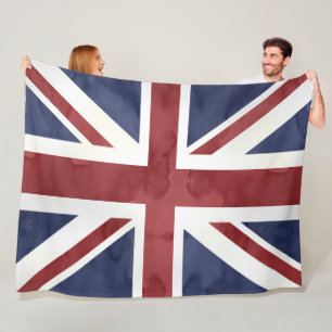 Couverture Polaire PixDezines Aquarelle Union Jack