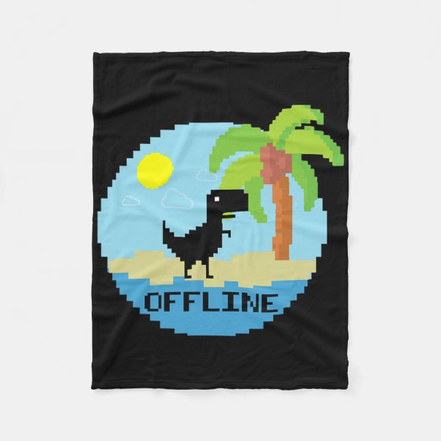 Couverture Polaire Pixelated Dinosaur Vacation Tech Enthusiasts Coder (Devant)