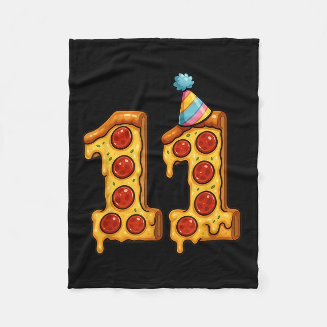 Couverture Polaire Pizza 11e anniversaire 11 ans Vieux Casquette de p (Devant)