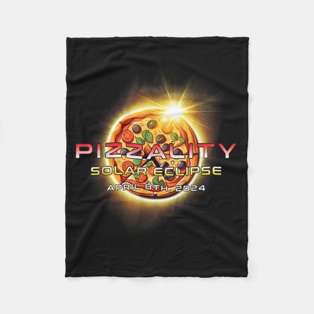 Couverture Polaire Pizza Éclipse Solaire Mignonne Pizzalité Éclipse (Devant)
